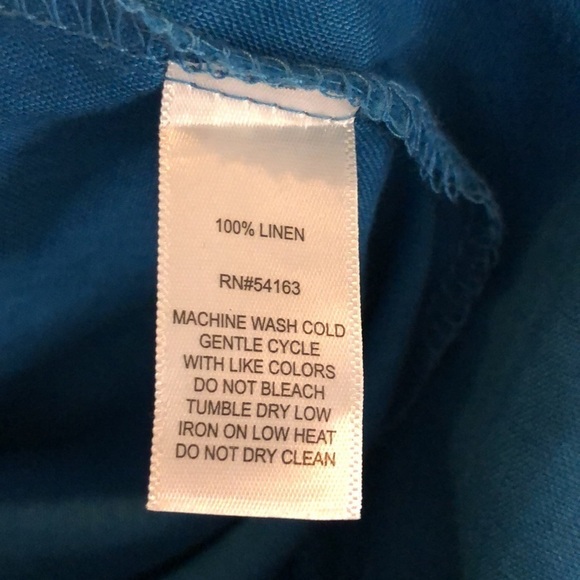 Marc New York by Andrew Marc 100% Blue Linen Sleeveless Button Down Shift Dress - Picture 9 of 9